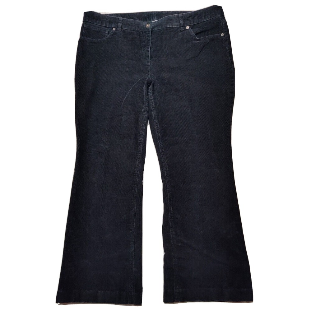 LIZ CLAIBORNE Women 14 Short (26" Inseam) Black Bootcut‎ Corduroy Pants